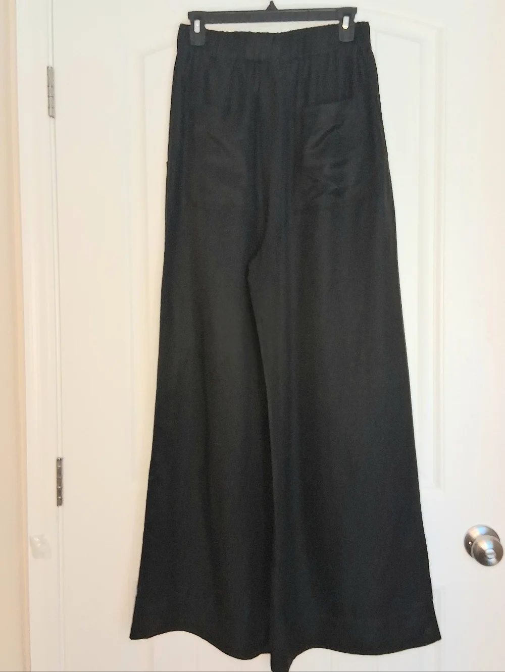 Banana Republic Linen Blend Wide Leg High Rise Pull-on Pants Black Sz  Med